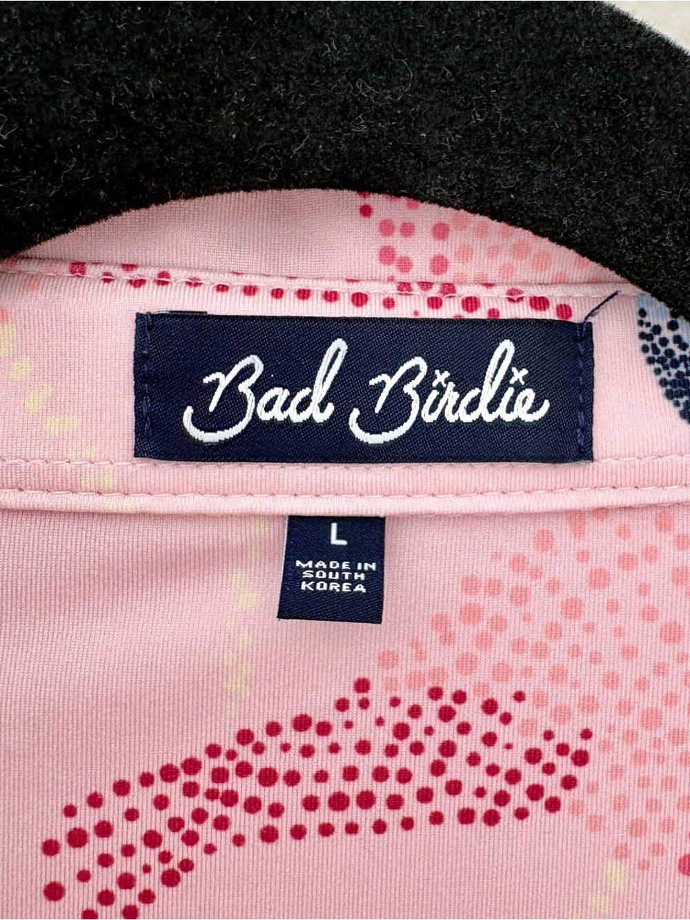 Bad Birdie Pinky Promise Flamingo Print Golf Polo Biltmore AZ Pink Men's L - Picture 3 of 7